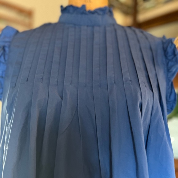 BTFL-life medium blue pleated summer dress with pockets and buttons down back - Picture 5 of 8